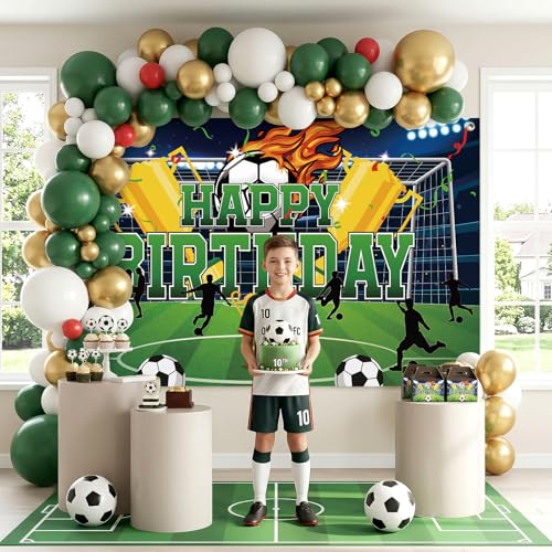 Telón de fondo para fiesta de cumpleaños de fútbol 72.8 x 43.3 in miniatura 6