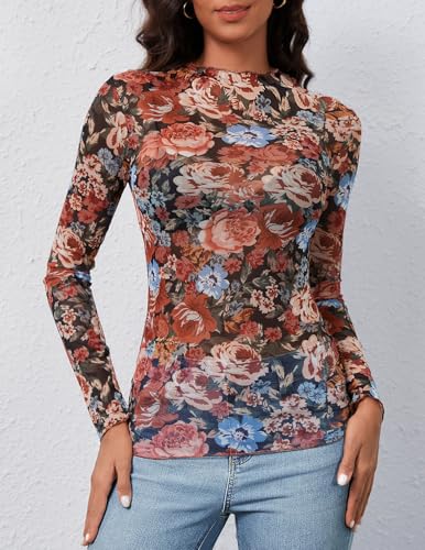 Save $5 on MEROKEETY Women's Sheer Mesh Lace Top with code GD3RSXGH - Image 4