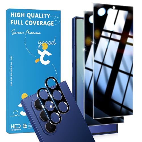 JavoYion 2 Pack for Samsung Galaxy Z Fold 7 / Z Fold 8 Privacy Screen Protector 2 Pack Lens Protectors Anti Spy Anti-Scratch 9H Hardness Tempered Glass Screen Protector for Galaxy Z Fold 7