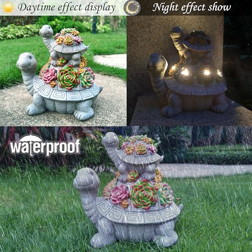 Vioyouns VY-0605 Large Turtle Solar Garden Outdoor Statues thumb #3