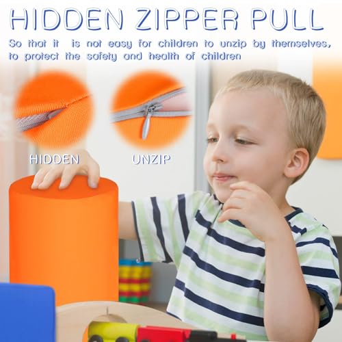 Image of Toddler Foam Building Blocks, 12 PCS + 4 Kinds of Shapes Colourful Stacking Block Sets for Kids, Soft Foam Building Blocks Throwing Toys