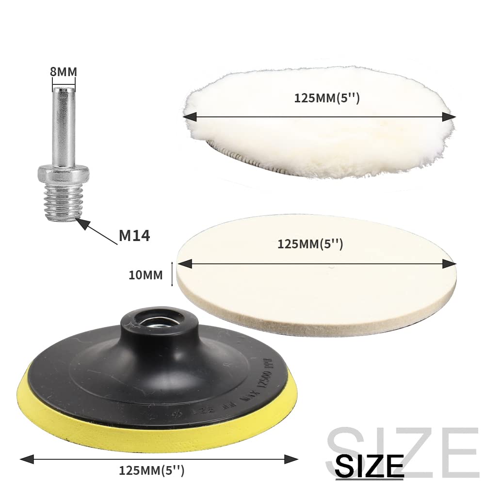 Kit per Lucidatrici Auto, SPTA 5Pcs 180mm Tamponi Tampone Kit di lucidatura per ceretta