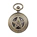 JewelryWe Reloj de bolsillo automático para hombre clásico con colgante de estrella de cinco puntas con cadena