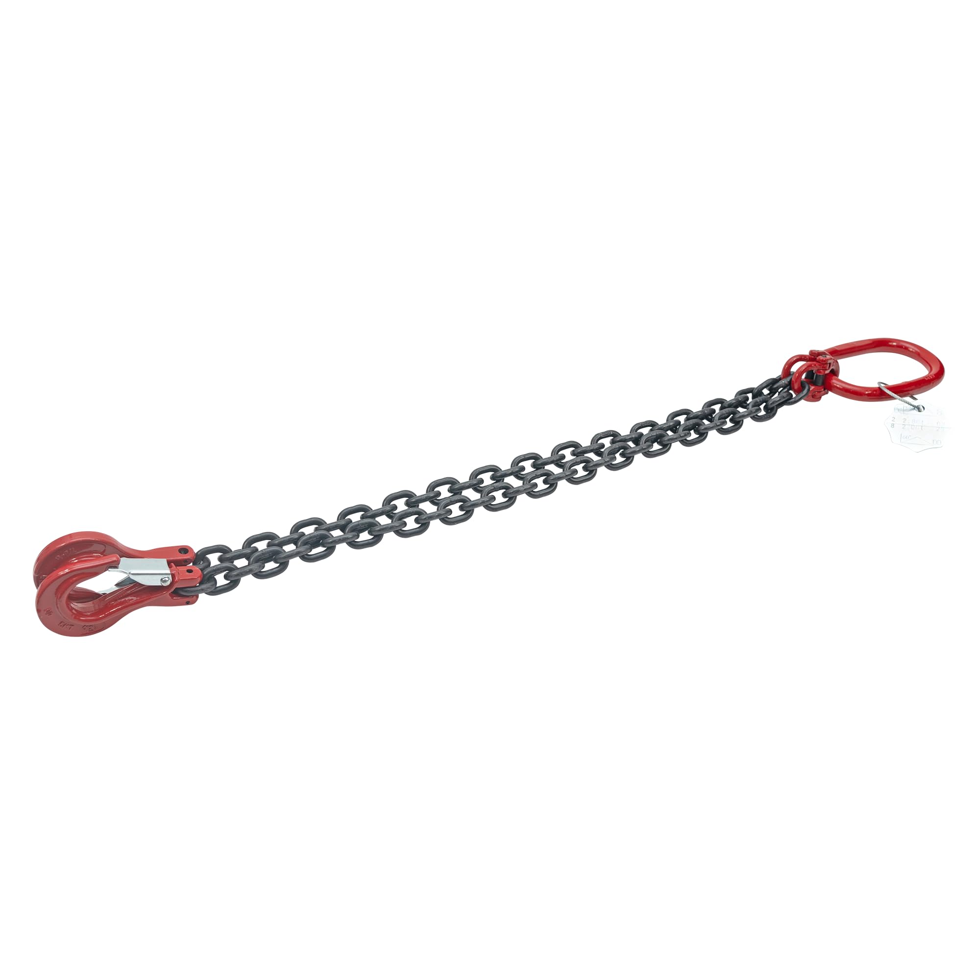 Dolezych DoKett - Catena a 2 fili, classe 8, lunghezza 1 m, catena per gru, con gancio a forcella, capacità di carico fino a 45°, 2000 kg fino a 60°