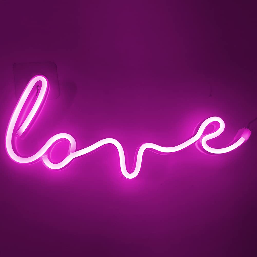 Yunni Love Signs Neon LED Light (Pink)