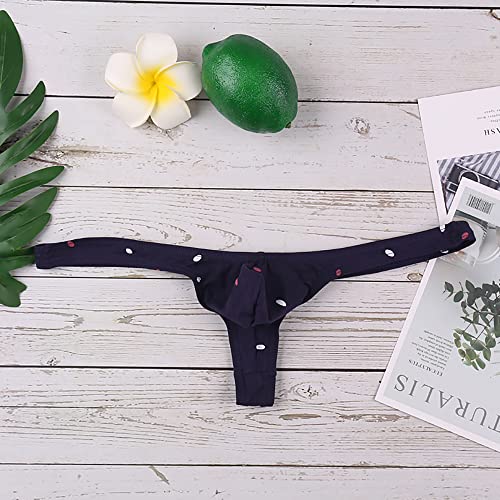 Mens Cotton Print Breathable T Back G-String Thong Underwear3