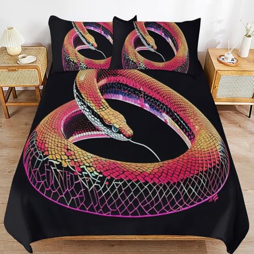 Ropa de cama infantil de serpiente animada con funda nórdica de microfibra 2
