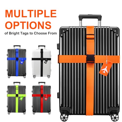 Image of Luggage Straps Tag for Suitcases TSA Approved Travel Belt 8 Pack by Chelmon (Mixed Colors)