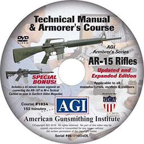American Gunsmithing Institute Armorerâ€™s Course Video on DVD for AR-15 Rifles - Technical Instructions for Disassembly, Cleaning, Reassembly and More