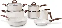 Brinox - Jogo de Panelas Antiaderente Ceramic Life 7 Peças Smart Plus - Vanilla