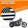 Black Stainless Knurled Fender Rear Seat Bolts Screw American Flag Pattern Grade 1/4-20 Thread Quick Mount Compatible with Harley Touring Softail Dyna Sportster CVO Fatbob 1996-2025