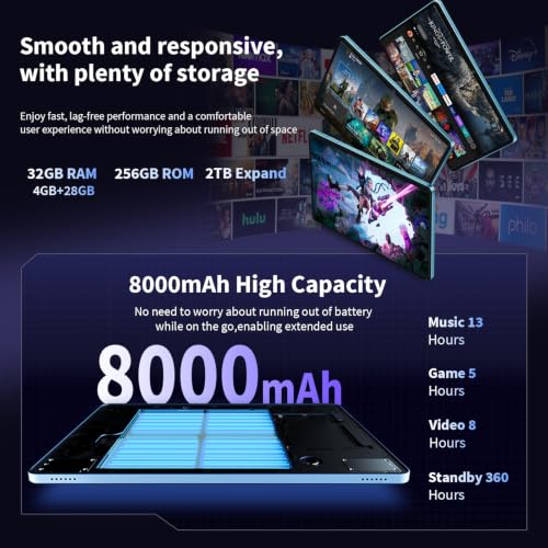 Image of 2026 Android 16 Tablet 10 inch - 32GB+256GB+2TB Expand, Gemini AI (Black)