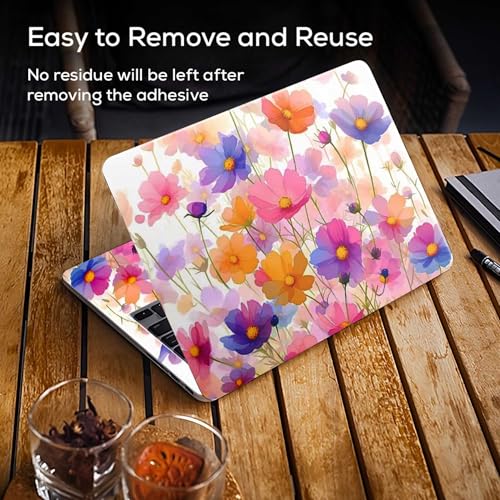 Image of Galaxsia Floral D12 Full Body Vinyl Laptop Skin /Sticker /Cover Upto 15.6 Inches Laptops Laminated-Removable-HD Quality Compatible for Hp-Dell-Sony-Lenovo-Asus etc.(15x10 Inches)
