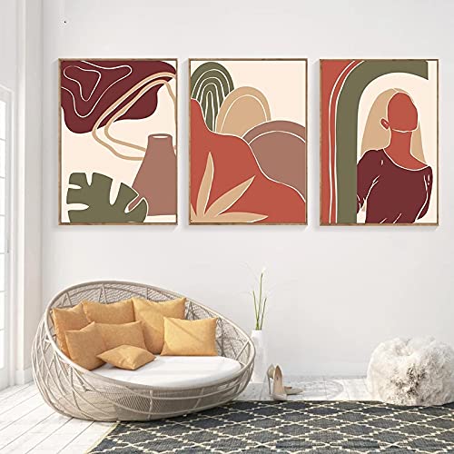 Art mural nordique plante en toile de qualité supérieure sans cadre