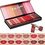 12 Farben Matte Lippenstift Set Lippenstift Set Wasserdicht Matte Nude Lipstick Schönheit Lippe Gloss Lipstick Cosmetics with Geschenkbox