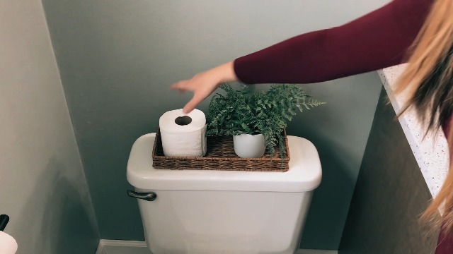 Wicker Basket Toilet Paper Basket For Back Of Toilet Water Hyacinth Long Narrow Back Of Toilet Organizer