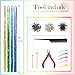 Hair Tinsel Kit (16 Colors, 4800 Strands, 48 Inches) Metallic Colored Sparking Tinsel Hair Extensions Kit with Tools Heat Resistant Highlights Glitter for Girls Women