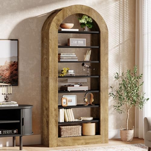 Tribesigns 8-Tier Arched Bookshelf, 70.9'' Bookcase with Storage,...