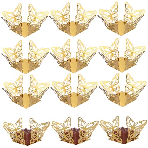 DEARMAMY 50 Piezas Caja de papel de chocolate moho revestimientos de papel de chocolate suministros para la fiesta revestimientos de chocolate revestimientos de trufa Flores Cakecup Lines