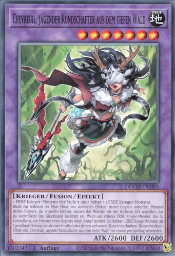 Chevreuil, jagender Kundschafter aus dem tiefen Wald DOOD-DE085 Common Deutsch Boosterfrisch 1. Auflage - Doom of Dimensions - mit ReCollectibles-Versandschutz - für Yu-Gi-Oh!