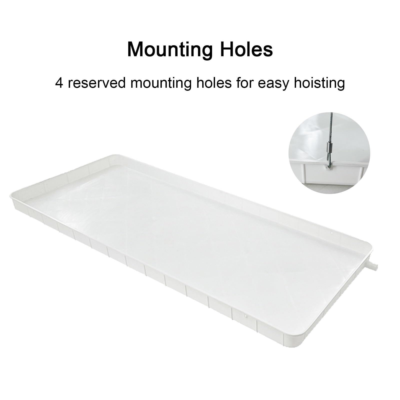 Bandeja Aire Acondicionado, Bandejas Plastico, con Drenaje, Plástico PP5, para Aire Acondicionado Interior y Exterior(92.5x45x3cm/36.4x17.7x1.2in)