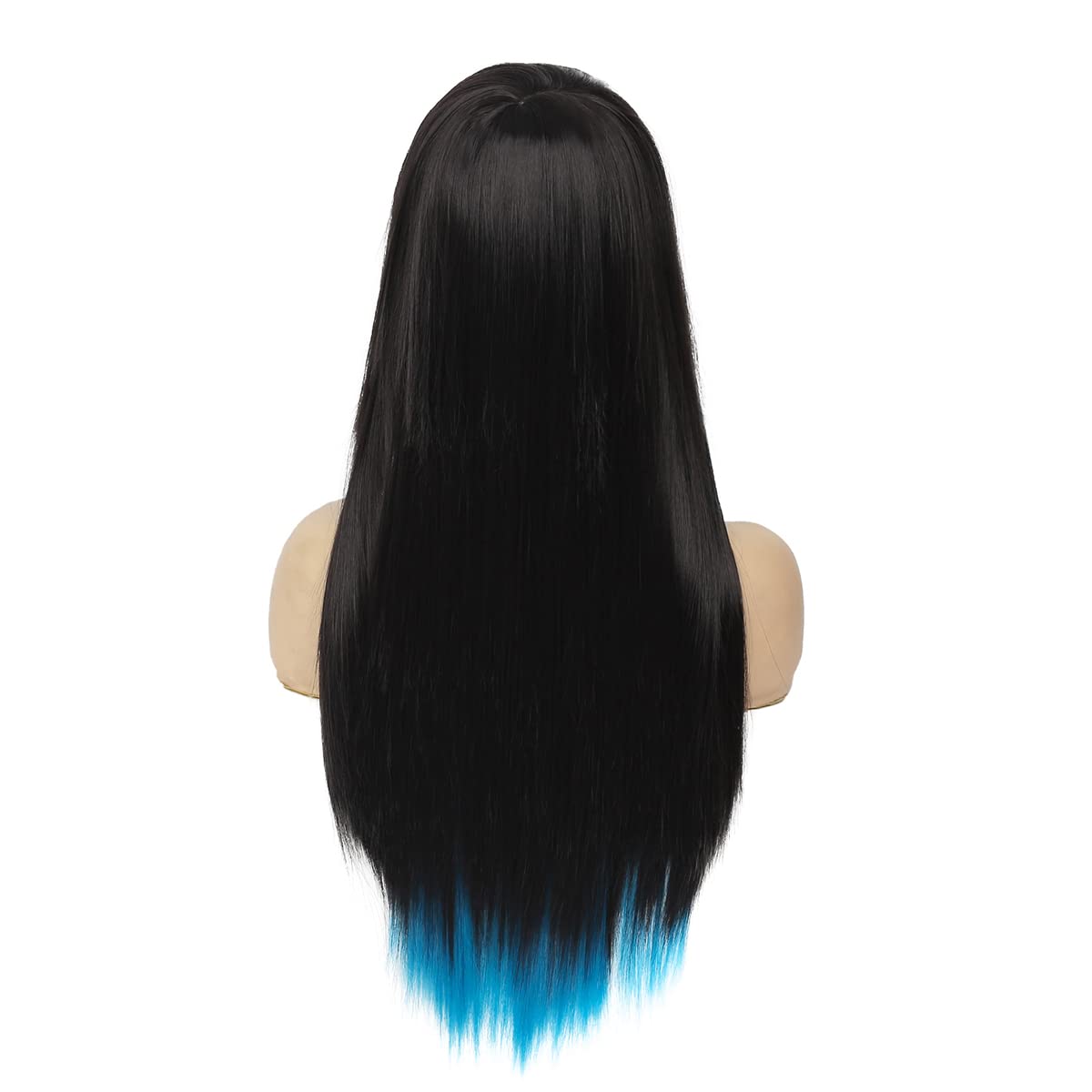 Wig, blue and black, high-end, worn once Midnight Blue Wigs with Dark Roots 100% Human Hair – SULMY main image 2