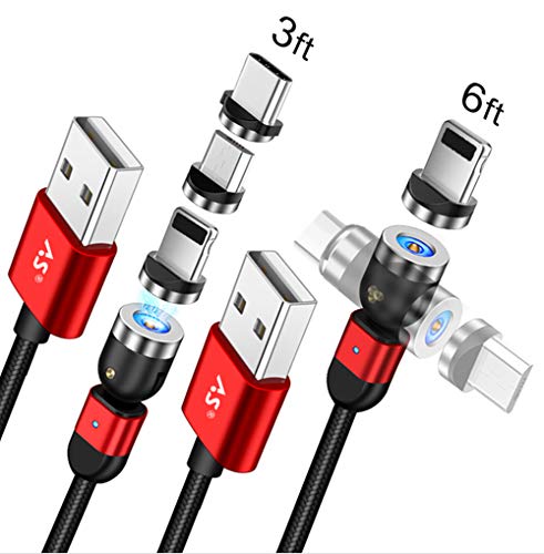 A.S 3 in 1 Magnetic Phone Charger Cable, 360° & 180° Rotation Magnetic