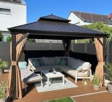 Best Gazebo for Hot Tub UK: 8 Hardtop Picks (2026) 3 PURPLE LEAF Hardtop Gazebo 12' X 12' Metal Roof with Netting and Curtains Hard Top Backyard Patio Gazebos Permanent Canopy Deck Garden Hot Tub Outdoor Pavilion