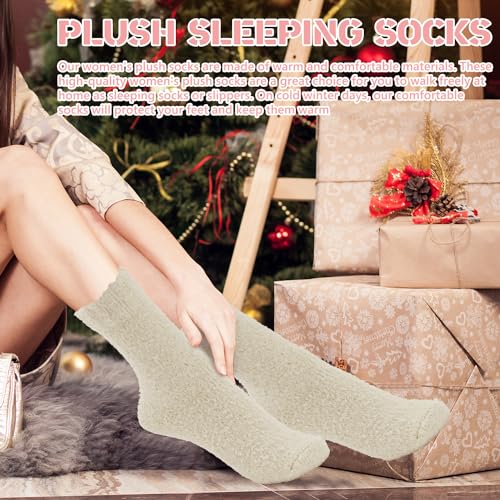 Image of Dohia Womens Fuzzy Socks Soft Fluffy Slipper Socks Microfiber Cozy Warm Home Sleeping Winter Socks D1-CSSMW