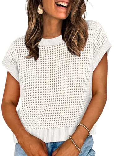 Womens Tops Trendy Short Sleeve Sweater for Women Spring Tops Cute Summer Outfits Cruise Teacher Resort Wear 2026 Boho Beach Vacation Clothes Fashion Clothing Business Casual Shirts Dressy Work