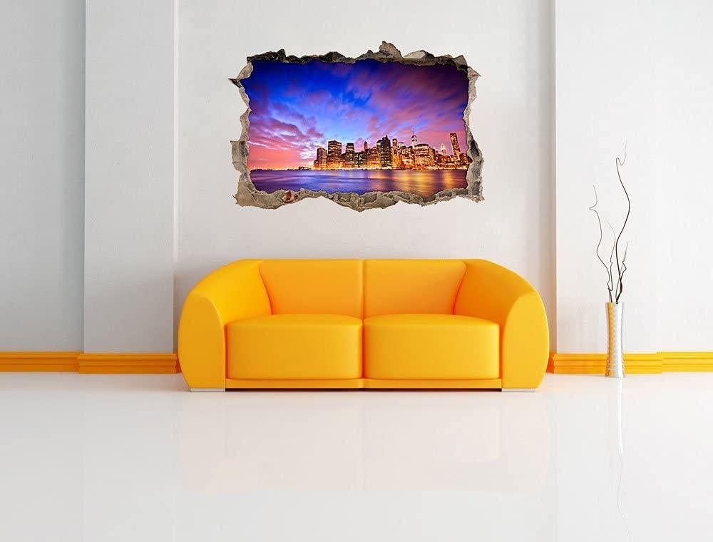 Pegatinas de Pared rotas 3D Horizonte calcomanías murales extraíbles decoración de Sala de Arte de Vinilo para Sala de Estar Dormitorio Cocina 80x120cm