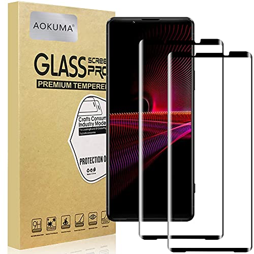 Sony Xperia 1 III 3D Verre Trempé, AOKUMA 3D Verre Trempé Sony Xperia 1 III Facile Installation] Film Protection écran Cover