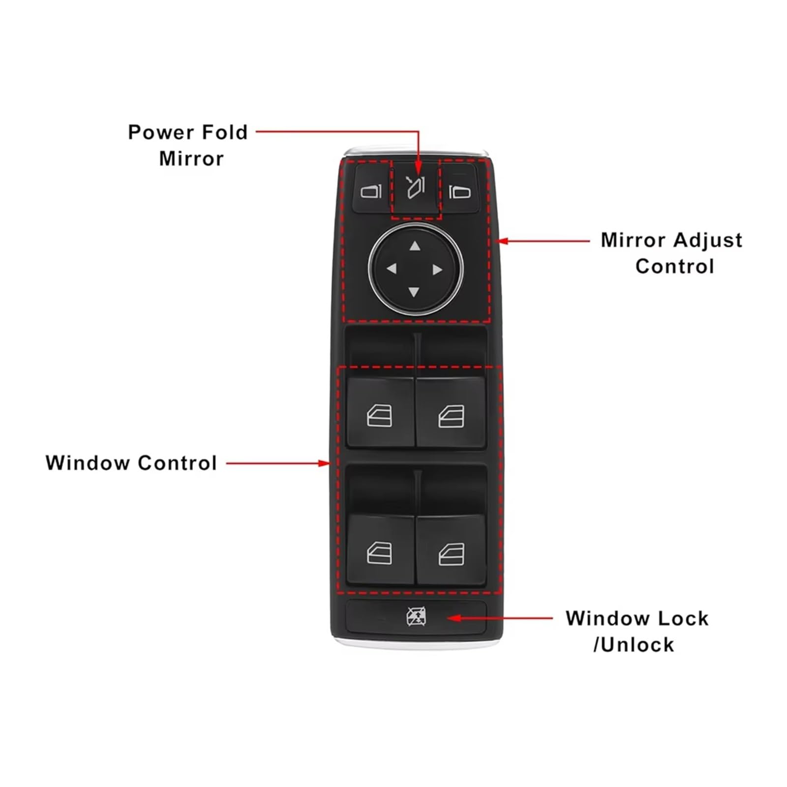 Interruptor Mando Elevalunas Para Benz B G GL ML Clase Botonera De Ventana