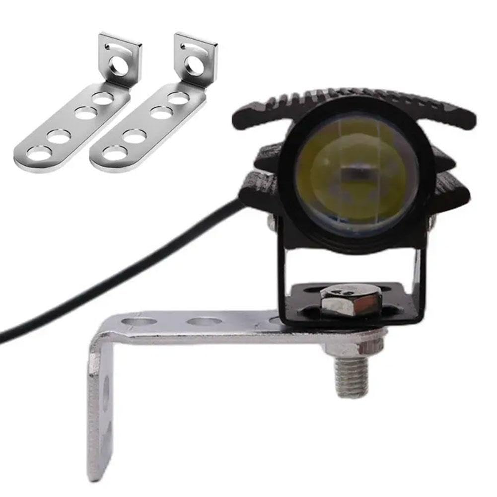4-Pack Universal Motorcycle Turn Signal Relocation Brackets - L-Shape Black Metal Mounts - View #2