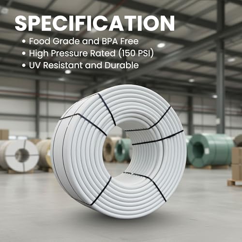 Image of AMPEREUS 5 Meter RO Pipe for Water Purifier |with 1 /4 Inch QC Elbow, Straight Connector & 1 Pipe Cutter (White)