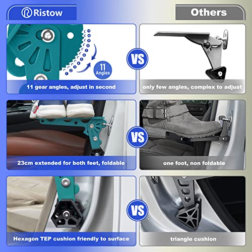 Ristow Upgraded Car Door Step Extended Roof Rack Stand Pedal Foldable Ladder Max Load 400 Lbs With Storage Bag And Cleaning Cloth Universal Fit For Most Car, Suv, Truck #TOP4