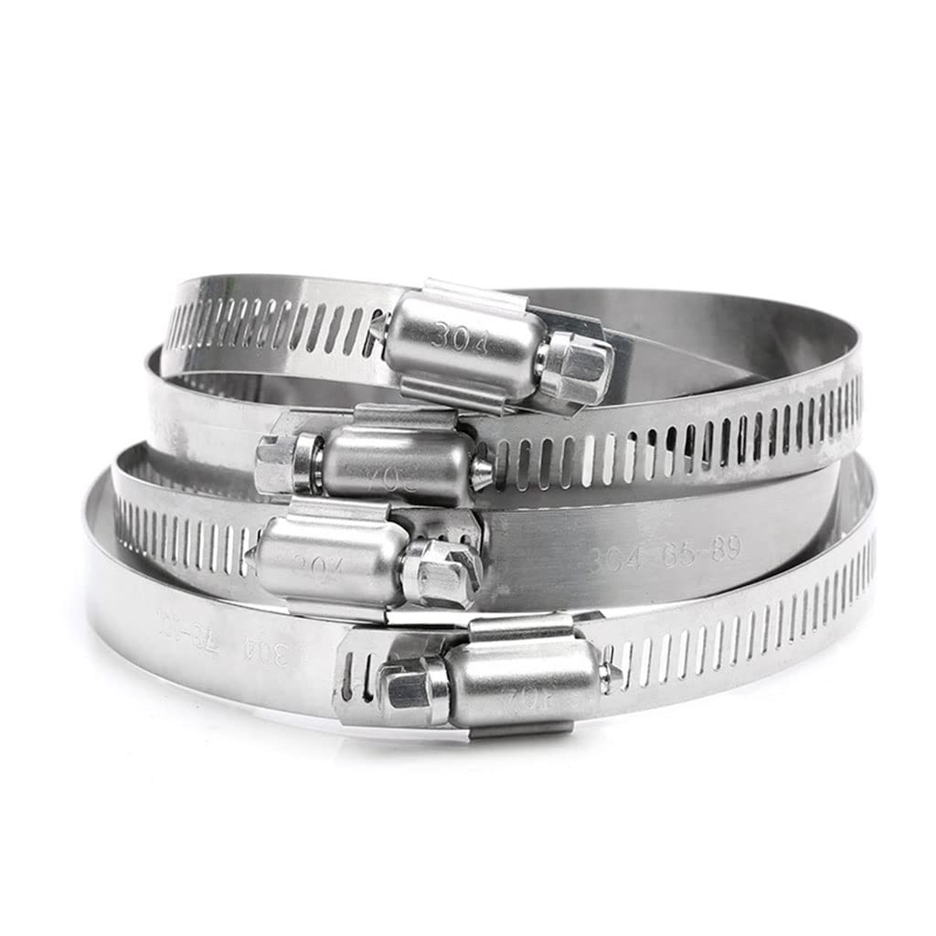 10pcs Adjustable Stainless Steel Worm Drive Hose Clamps - Durable Pipe Clips (40-152mm Sizes)(72-95mm)