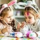 Bubuny Ostereier zum Bemalen, 30 Stück Plastik Ostereier Bemalen Kinder, Plastikeier zum Aufhängen, Kunststoffeier zum Bemalen Weiß mit 12 Stück Mehrfarbigen Stiften, 10 Aufkleber