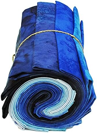 Fat Quarter Bundle - Hoffman 1895 Watercolors Reach for The Sky Blue Batiks 12 Count Fat Quarters (M527.07)