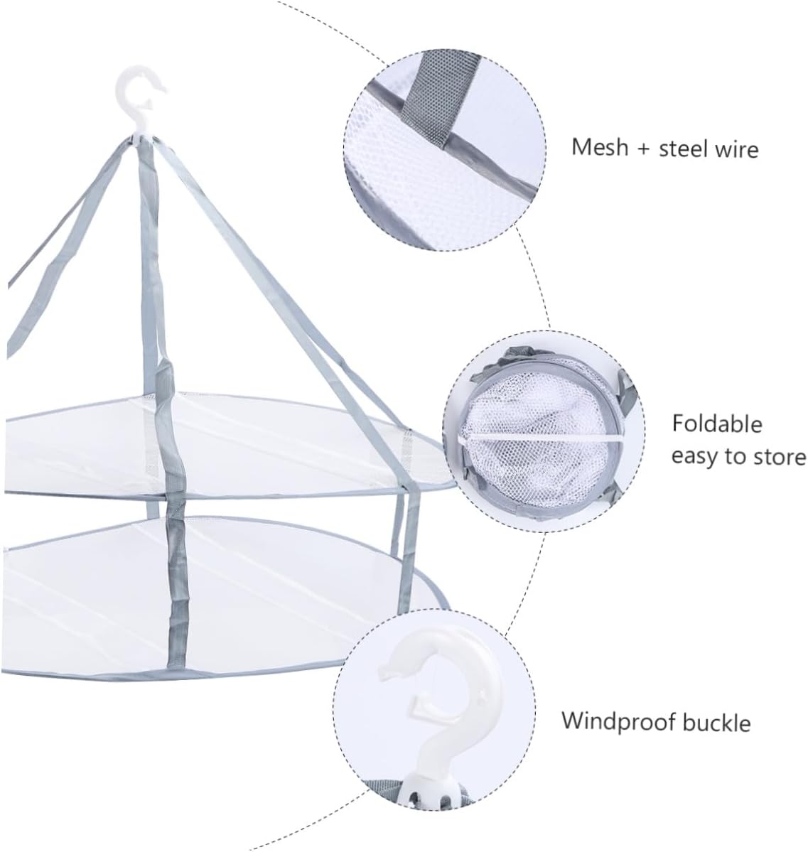 balacoo 3pcs Clothes Drying Basket Socks Tuck Net Household Clothes Drying Hangers Sweater Hangers for Home Laundry Organization