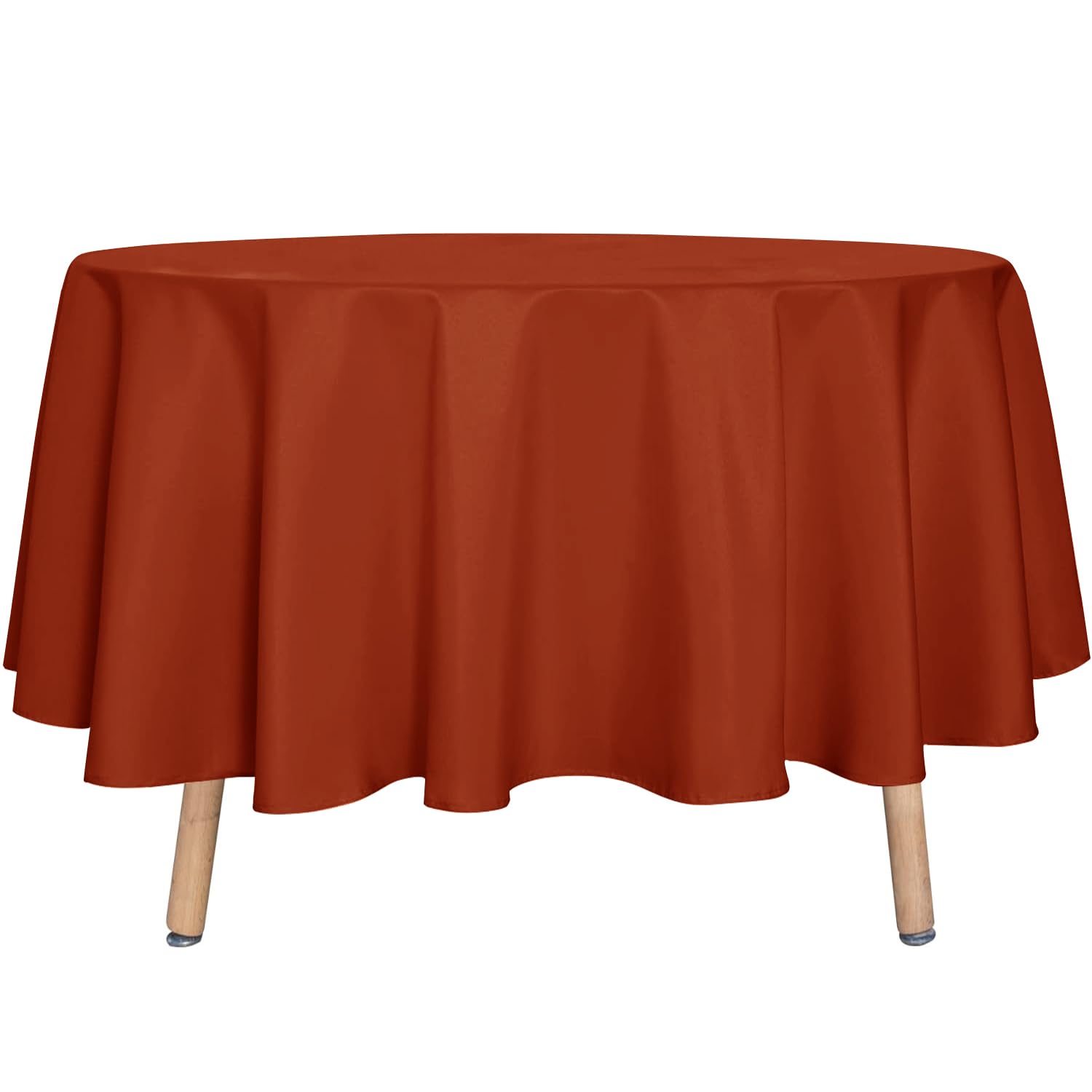 sancua Thanksgiving Round Tablecloth - 90 Inch Burnt Orange