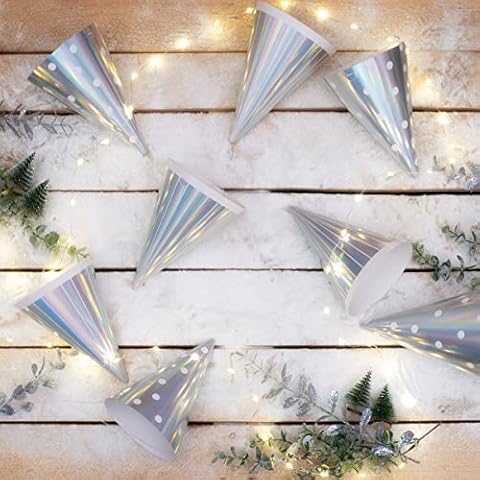 On The Wall Silver Rainbow Foil Party Hats Cover