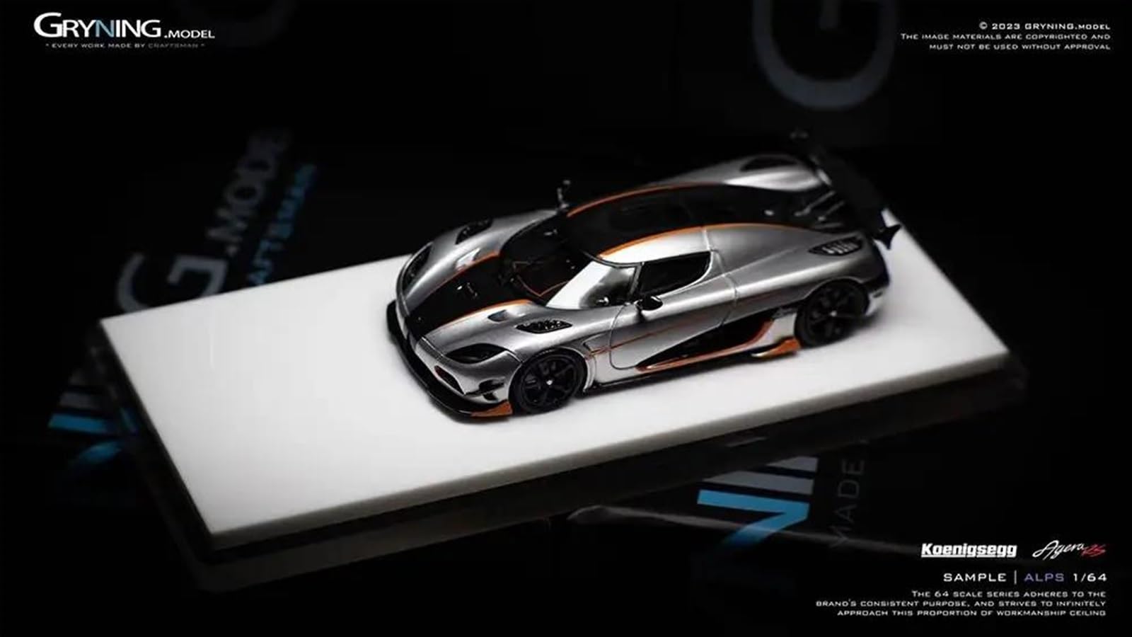 Metallo Scala Replica 1 64 Koenigsegg Agera RS Modello In Resina Auto Artigianato Decorazione Collezione Giocattolo(Argento)