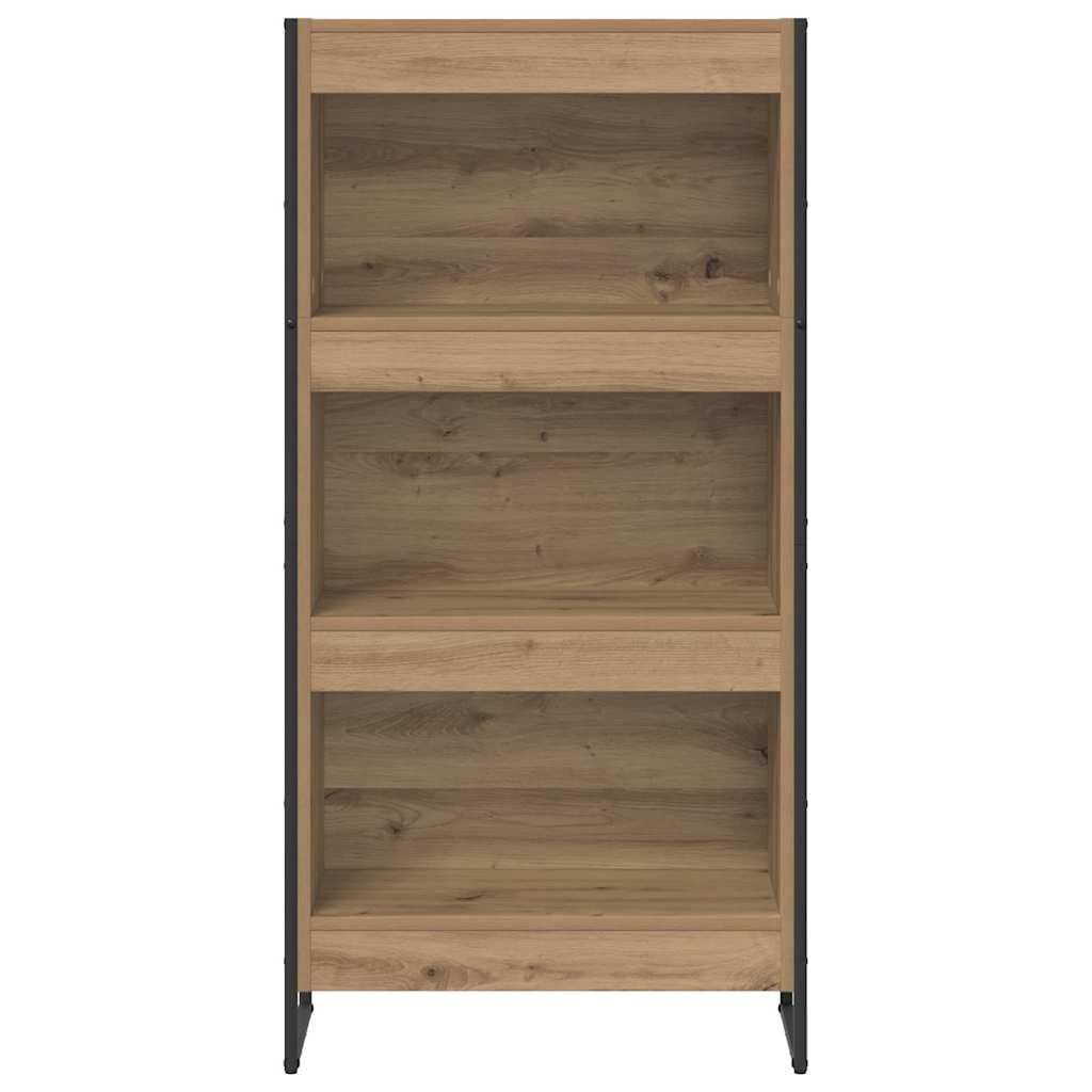 Regał na książki, rękodzieło, dąb, 80 x 30 x 155 cm, materiał drewnopochodny, przemysłowy regał stojący do salonu, biura, sypialni, trwały