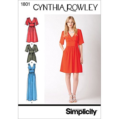 SimplicityCynthia Rowley Pattern 1801 Misses Dress in 2 Lengths or Tunic Size 14-16-18-20-22 by Simplicity Creative Group Inc - Patterns