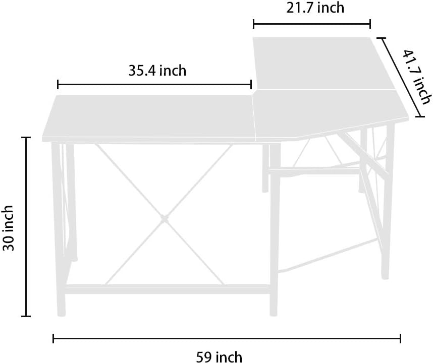 AZ L1 Life Concept Home Office Computer Desk, 59 inches, Brown 3: Furniture & Decor