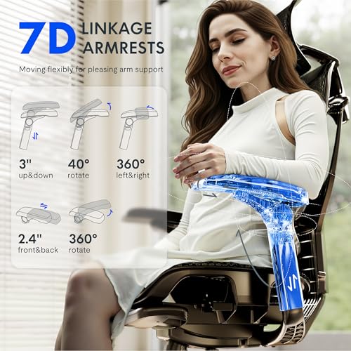 Image of FLEXISPOT ErgoX-PRO Ergonomic Office Chair Black - AeroWeave 5.0 Mesh Seat, 5D Lumbar, 7D Armrests, 4D Headrest, 551LBS Capacity - Office, Gaming, Home