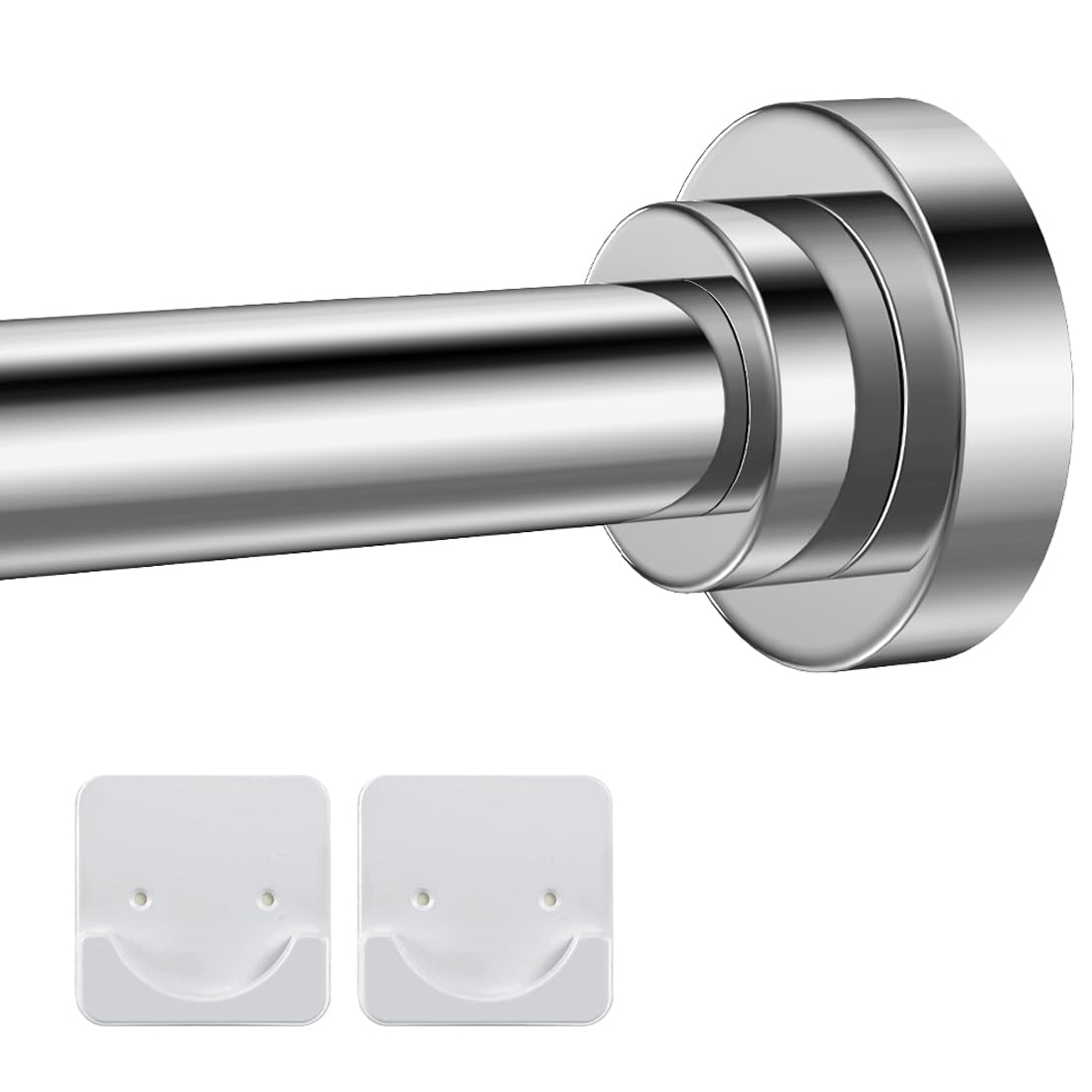 BOBELA Shower Curtain Rod 32-53 Inches,1 Inch Diameter No Drilling Adjustable Spring Tension Curtain Rod,Stainless Steel Shower Rods for Bathroom,Anti-Slip, No Rust