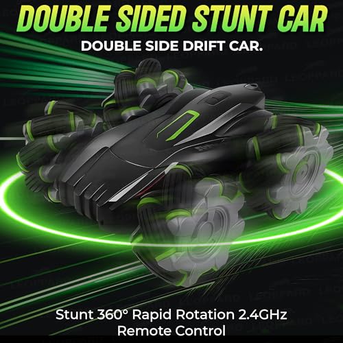 Image of The Little Ones RC Car - RC 4x4 Wheel Drive High-Speed Double Sided 2.4GHz Remote Control Drift Stunt Off Road Cars 360 Rotation Fall Resistant Toys for Kids & Adults Boys & Girls [RC ThunderDrive]