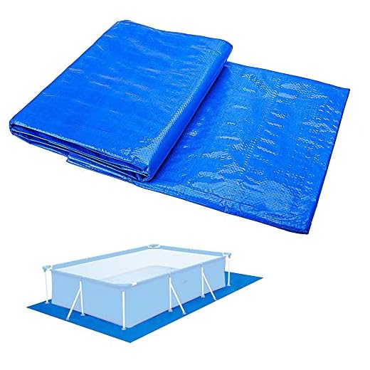 Ruolin Pool Bodenplane Blau, Wasserdichtes Poolunterlage Rechteckig Faltbares Bodenschutzmatte Schwimmbecken für Aufblasbare Pools Oberirdische, Schlauchboote und Planschbecken